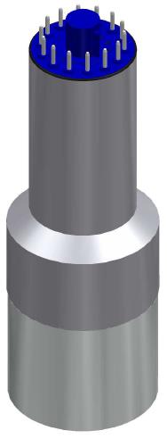 A second crystal-plus-PMT assembly render.