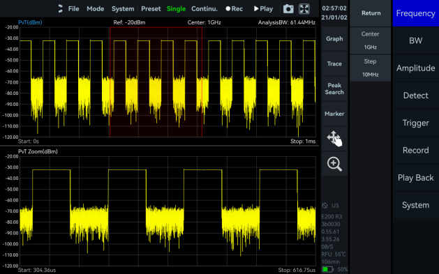 Power Detection Analysis mode in SpecICX